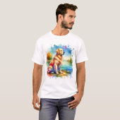 T-shirt met Golden Retriever (Voorkant volledig)