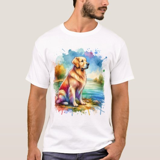 T-shirt met Golden Retriever (Voorkant)