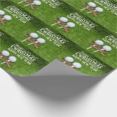 T-shirt met Golfbal met lintje op groen Cadeaupapier (Hoek)