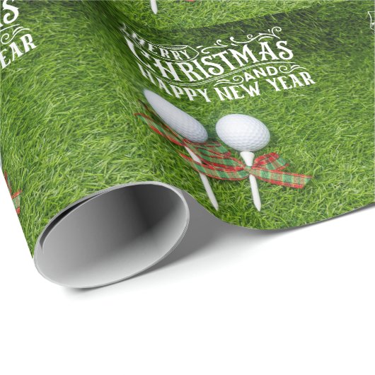 T-shirt met Golfbal met lintje op groen Cadeaupapier (Rol Hoek)