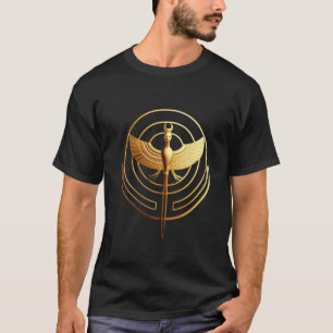 T-shirt met gouden Egyptisch vleugelsymbool