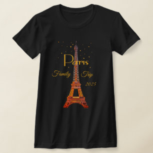 T-shirt met gouden Eiffeltoren van Parijs