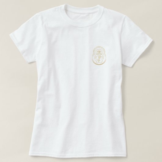 T-shirt met gouden logo (Design voorkant)