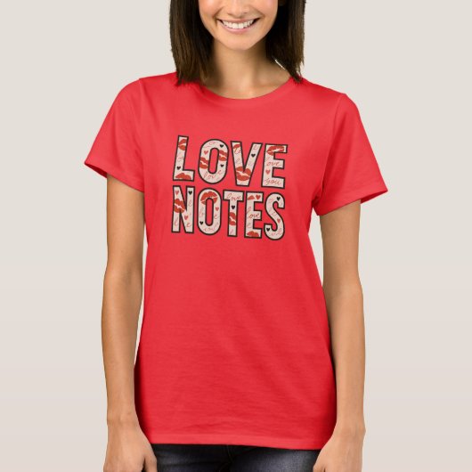 T-shirt met grafische afbeelding en 'Love Notes' l (Voorkant)