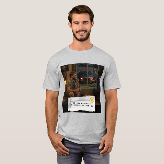 T-shirt met grappen over kauwgomwikkels robot gras (Voorkant volledig)