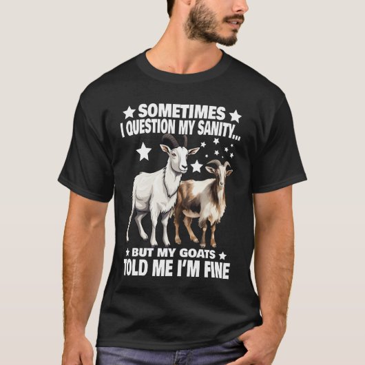 T-shirt met grappig geit ontwerp voor mannen en vr (Voorkant)