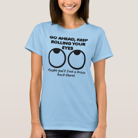 T-shirt met grappige afbeelding van rollende ogen (Voorkant)