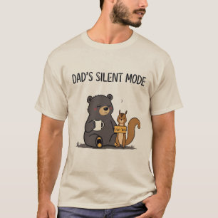 T-shirt met grappige beer in papa's stille modus