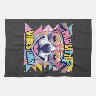 T-Shirt met Grappige Hond 'Vibes Only' � Cool Dog Theedoek