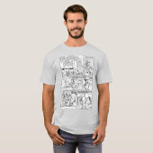 T-shirt met grappige tekeningen van varkens uit de (Voorkant volledig)