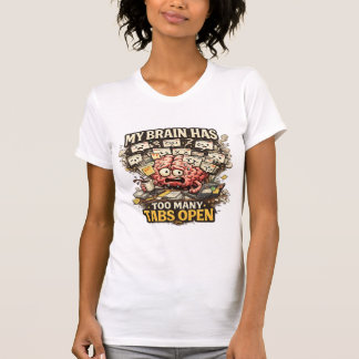 T-shirt met grappige tekst 'Mijn brein heeft te ve