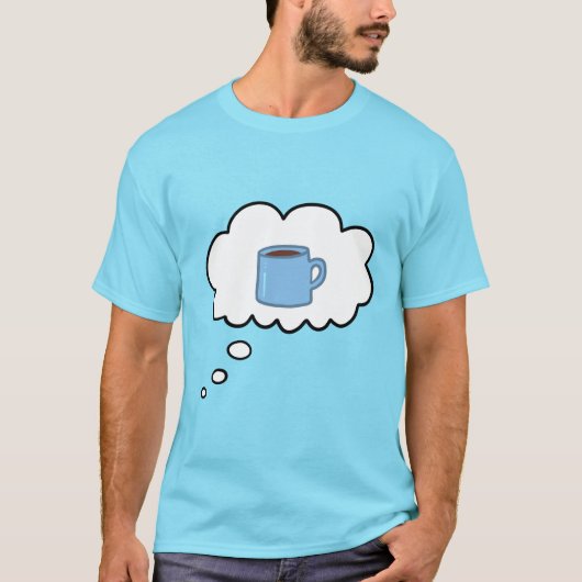 T-shirt met grappige tekst over koffie of thee (Voorkant)