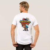 T-shirt met grappige tekst over lage batterij | Hu (Achterkant volledig)