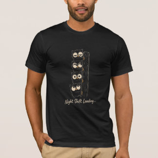 T-shirt met grappige uil voor nachtdienst