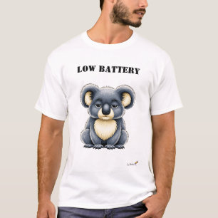 T-shirt met grappige vermoeide koala en lege batte