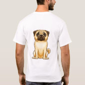 T-Shirt met Grappige Vermoeide Pug 'Zo Klaar' (Achterkant)