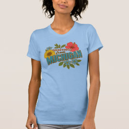 T-shirt met 'Greetings from Michigan'