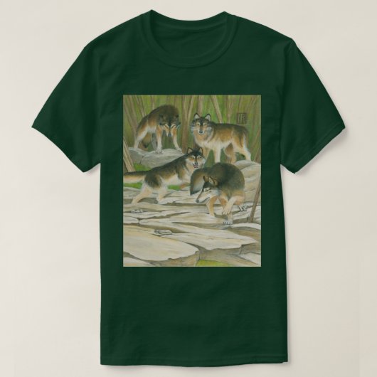 T-shirt met Grijze Wolven (Design voorkant)