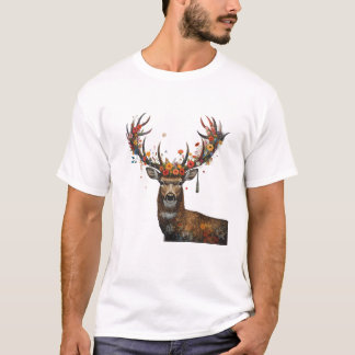 T-shirt met grillige bosherten en wilde bloemen