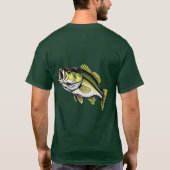 T-shirt met grootbekbaars (Achterkant)