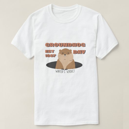 T-shirt met Groundhog Day | Retro EST 1887 (Design voorkant)