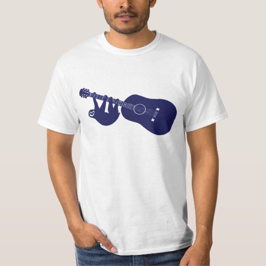 T-shirt met guitaar (donkerblauw) (Voorkant)
