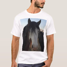 T-shirt met haar in de ogen