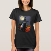 T-shirt met Halloween Cat en Pumpkins (Voorkant)