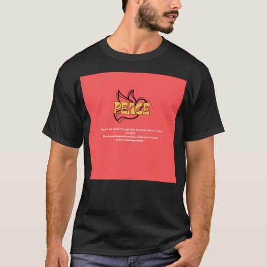 T-shirt met halve mouw en vredesontwerp (Voorkant)