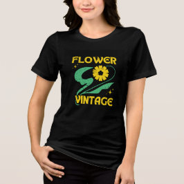 T-shirt met halve mouwen en bloem vintage ontwerp