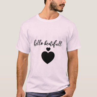t-shirt met halve mouwen en hart ontwerp