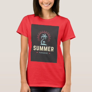 T-shirt met halve mouwen Summer Paradise Design
