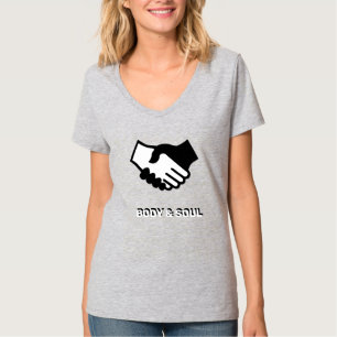 T-shirt met handen van lichaam en ziel in zwart en