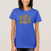 T-shirt met handgemaakte tekening van een blond me (Voorkant)