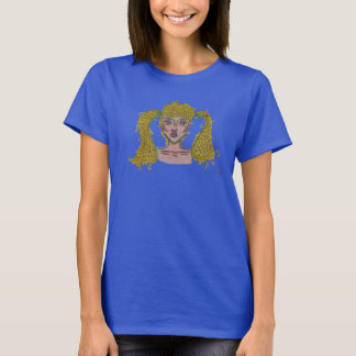 T-shirt met handgemaakte tekening van een blond me