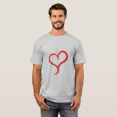 T-shirt met handgetekende hartafbeelding voor here (Voorkant volledig)