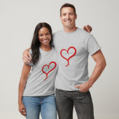 T-shirt met handgetekende hartafbeelding voor here (Unisex)
