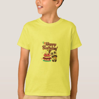 T-shirt met Happy Birthday en taart