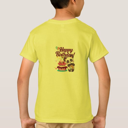 T-shirt met Happy Birthday en taart (Achterkant)