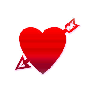 T-shirt met hart met pijl minimalistisch Liefdes