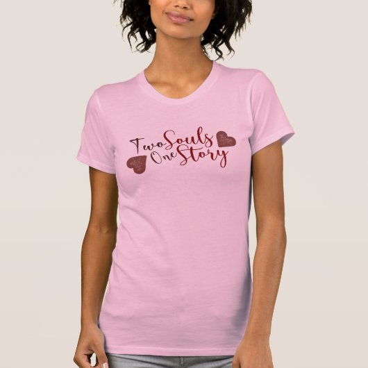 T-shirt met hartontwerp romantische tee (Voorkant)