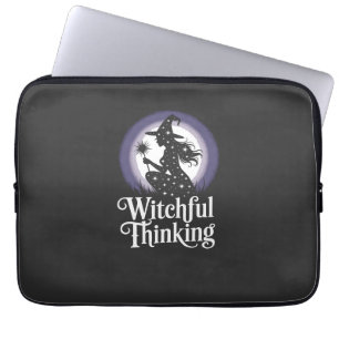 T-shirt met heksachtige Halloween-meisje Laptop Sleeve