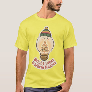 T-shirt met heldere ideeën en warme harten, kerstl