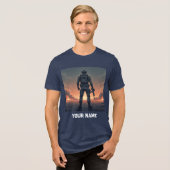 T-shirt met heldhaftige soldaat achteraanzicht (Voorkant volledig)