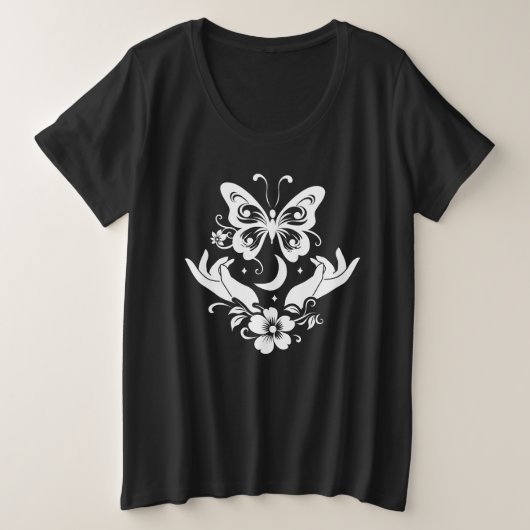 T-shirt met hemelse botanische afbeelding van vlin (Design voorkant)