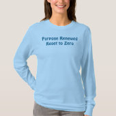 T-shirt met hernieuwd doel, gereset naar nul (Voorkant)