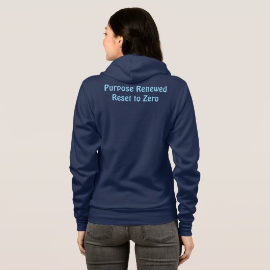 T-shirt met hernieuwd doel, gereset naar nul (Achterkant volledig)