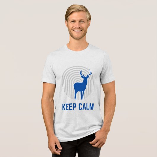 T-shirt met het hertenmotief en kalme boodschap (Voorkant volledig)