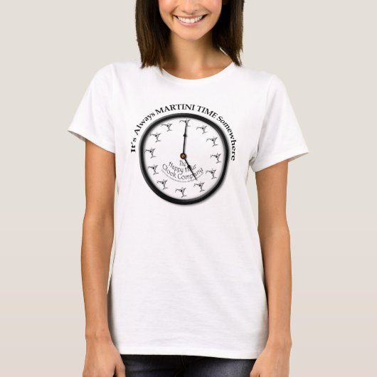 T-SHIRT MET 'HET IS ALTJD MARTINI-TIJD ERGENS' (Voorkant)