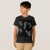 T-shirt met het ontwerp van telnummers (Voorkant volledig)